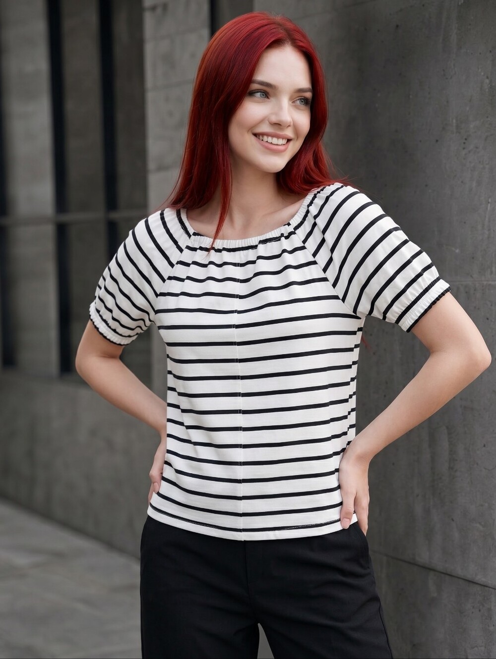 J.Crew Mariner Cloth Puff Sleeve Stripe Top NWT Medium Coastal Chic Parisian